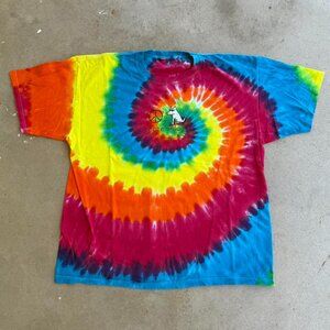 TIE DYE PEACE DOG GRAPHIC TEE